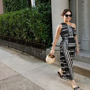 Rails Black and White Striped Midi Dress